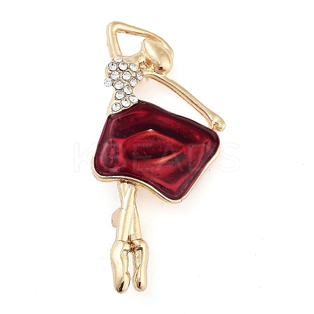Zinc Alloy Crystal Rhinestone Brooches JEWB-I031-08B-1