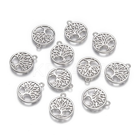 Eco-Friendly Rack Plating Brass Tree of Life Pendants LS-X-KK-I606-42P-NR-1