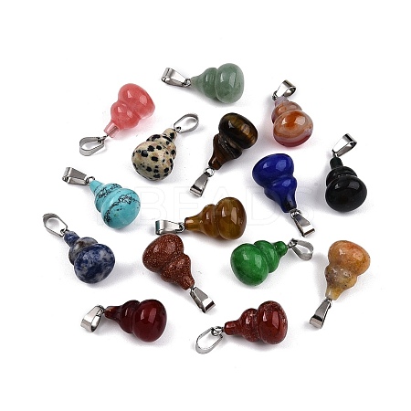 Natural & Synthetic Mixed Stone Gourd Pendants G-N344-08P-1