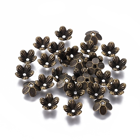 Tibetan Style Flower Alloy Bead Caps LS-TIBEP-S192-AB-NR-1