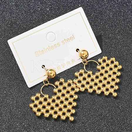 Ion Plating(IP) 304 Stainless Steel Stud Earrings for Women EJEW-A119-21G-1