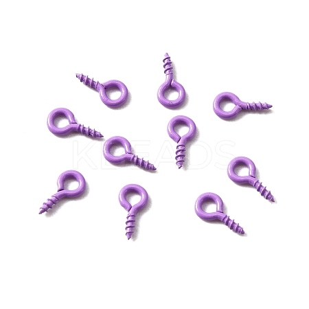 Stoving Varnish 100Pcs Iron Screw Eye Pin Peg Bails FIND-WH0036-29F-1