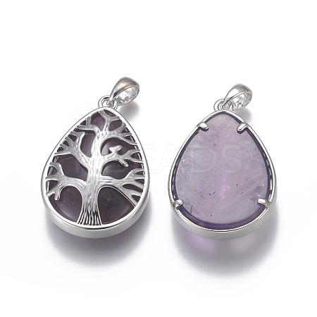 Natural Amethyst Pendants G-XCP0001-42-1