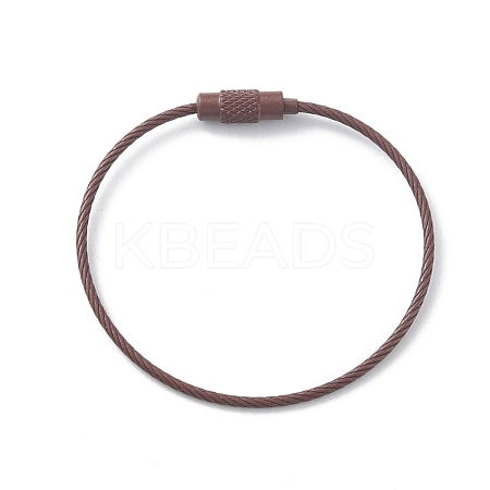 Baking Paint Stainless Steel Cable Wire Keychain AJEW-WH0413-15K-1