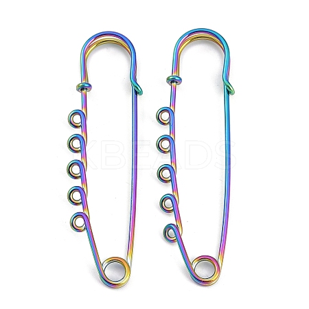 Ion Plating(IP) 304 Stainless Steel Safety Pins Brooch Findings STAS-K252-05C-RC-1