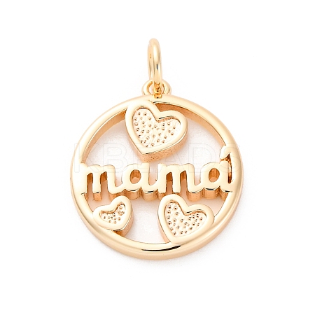 Mother's Day Brass Pendants KK-D360-19G-1