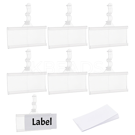 Rectangle Reusable Plastic Shelf Label Holders ODIS-WH0043-56B-1