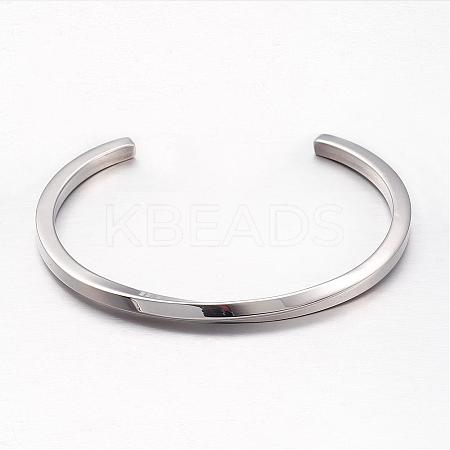 Tarnish Resistant 304 Stainless Steel Cuff Bangles BJEW-D434-05P-1