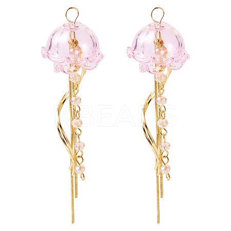 2Pcs Jellyfish Glass Big Pendants EJEW-TAC00009-1