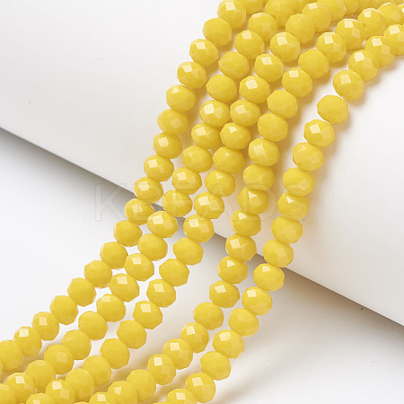 Opaque Solid Color Glass Beads Strands EGLA-A034-P10mm-D04-1