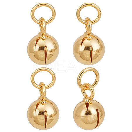 4Pcs 925 Sterling Silver Plain Bell Charms FIND-BC0014-30B-1