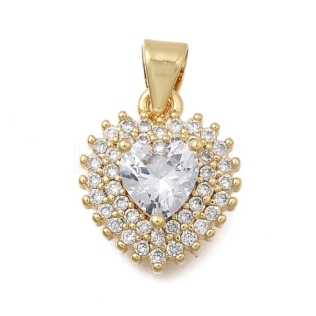Brass Micro Pave Cubic Zirconia Pendants KK-D431-018G-1