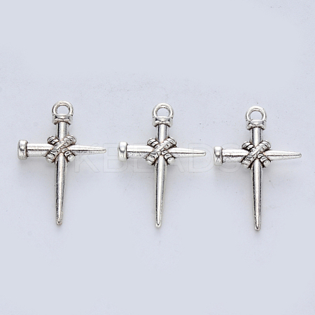 Tibetan Style Alloy Pendants X-TIBE-R316-109AS-RS-1