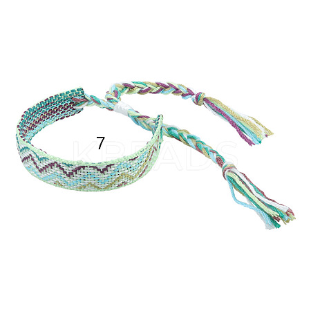 Cotton Braided Wave Pattern Cord Bracelet FIND-PW0013-002G-1