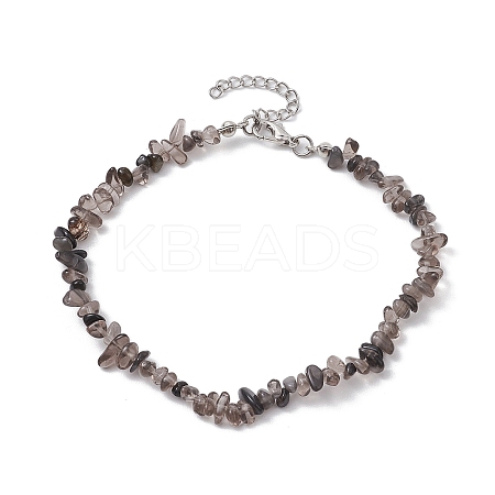 Natural Gemstone Beads Anklets AJEW-AN00583-08-1