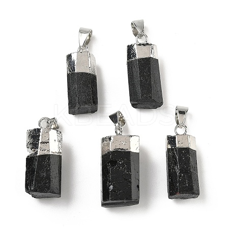 Natural Black Tourmaline Pendants G-D350-02P-1
