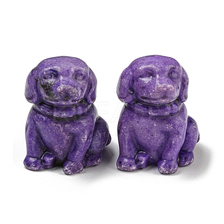 Dyed Natural Imperial Jasper Dog Figurine Statue for Living Room Table Home Decoration DJEW-N003-05A-1