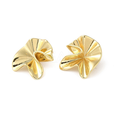 Rack Plating Brass Flower Stud Earrings for Women LS-EJEW-Z019-16G-1
