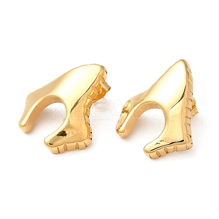 Ion Plating(IP) 304 Stainless Steel Arch Stud Earrings EJEW-K244-34G-1