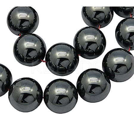 Non-Magnetic Synthetic Hematite Beads Strands LS-G-H1623-12mm-1-1