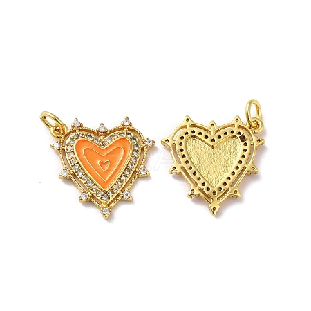 Rack Plating Brass Micro Pave Clear Cubic Zirconia Charms KK-D074-04G-01-1