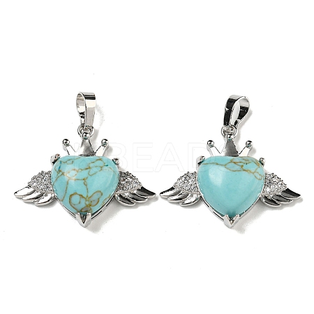 Synthetic Turquoise with Clear Cubic Zirconia Pendants G-G133-02P-23-1