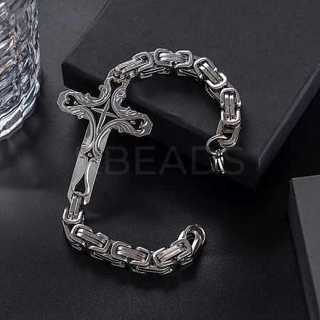Gothic Style Cross 304 Stainless Steel Link Bracelets FS-WG287BB-02-1