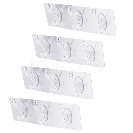 Self-adhesive Acrylic Wall Hook Hangers AJEW-TADJ0001-09B-01-1