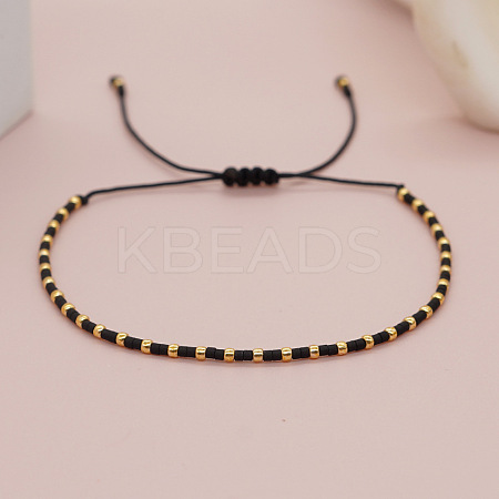 Glass Seed Beads Braided Bead Bracelets MT5795-10-1