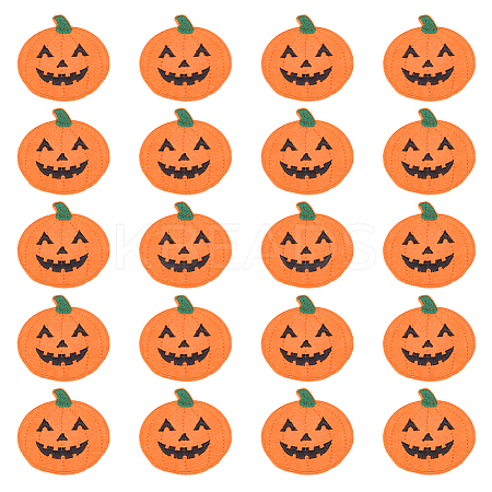 20Pcs Pumpkin Polyester Computerized Embroidery Cloth Iron on/Sew on Patches PATC-HY0001-96-1