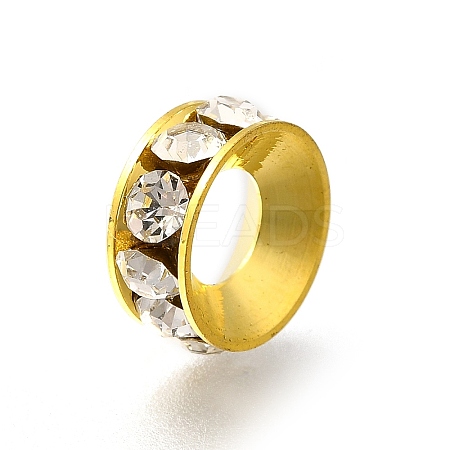 Brass Rhinestone Spacer Beads KK-M313-44B-12-1