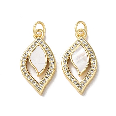 Brass Micro Pave Cubic Zirconia Pendants KK-B083-06G-1