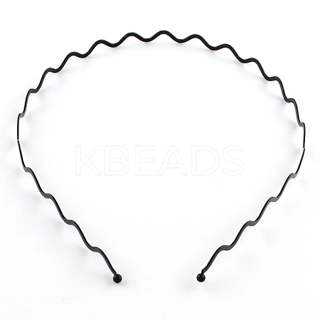 Hair Accessories Iron Wavy Hair Band Findings X-OHAR-Q043-08-1