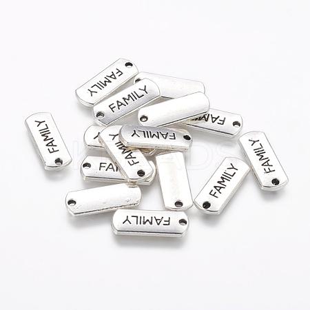 Tibetan Style Alloy Rectangle with Word Family Pendants X-TIBEP-Q043-057-RS-1