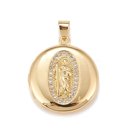 Brass Micro Pave Cubic Zirconia Locket Pendants KK-A161-53G-1