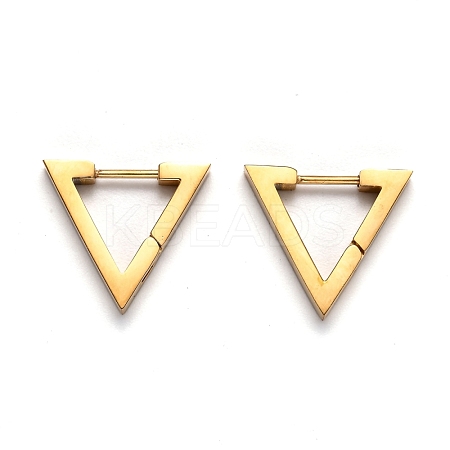 304 Stainless Steel Triangle Huggie Hoop Earrings STAS-H156-02B-G-1