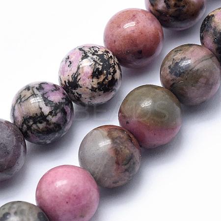 Natural Rhodonite Beads Strands G-G717-12mm-1