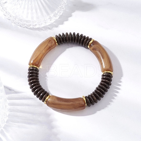 Acrylic Beaded Stretch Bracelets for Women BJEW-JB12151-03-1