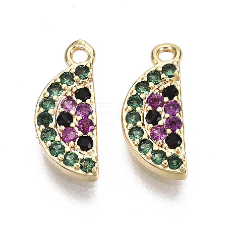 Brass Micro Cubic Zirconia Charms KK-N231-154-NF-1