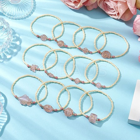 Glass Seed Beads Stretch Bracelets for Women BJEW-JB11266-1