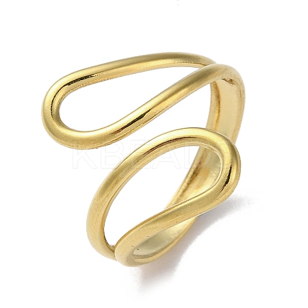 304 Stainless Steel Open Cuff Ring RJEW-H215-03G-1