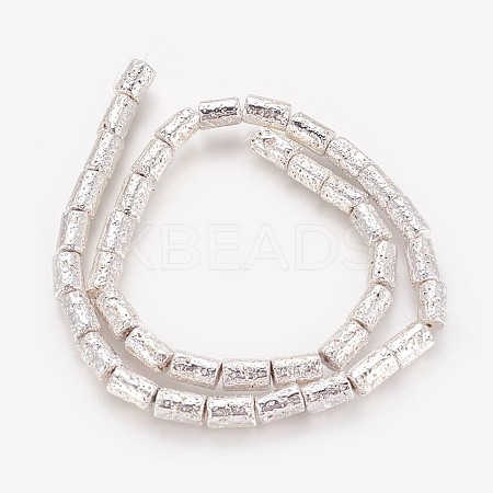 Electroplated Natural Lava Rock Beads Strands G-P400-03S-1