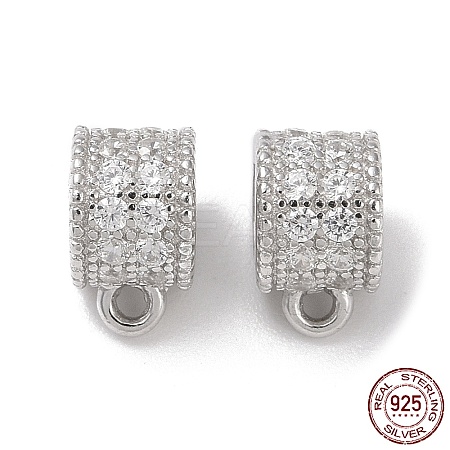 Rhodium Plated 925 Sterling Silver Tube Bails STER-K176-08P-1