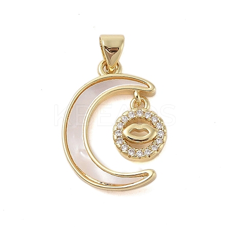 Brass Micro Pave Clear Cubic Zirconia Pendants KK-I712-49G-05-1