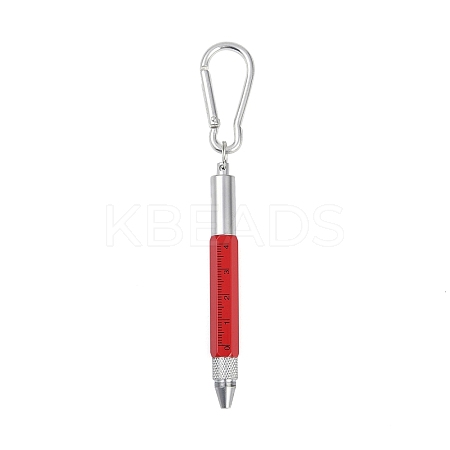 Aluminum Practical 6-in-1 Keychain Pen AJEW-R004-01P-07-1