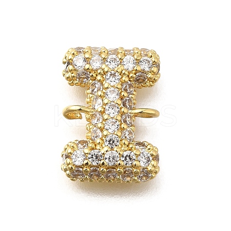 Brass Micro Pave Cubic Zirconia Letter Links X-KK-I717-04I-1
