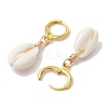Natural Mixed Cowrie Shell Hoop Earrings EJEW-JE05777-4