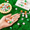 DIY Sports Ball Wood & 304 Stainless Steel  Keychain Making Kits DIY-TA0010-99-7
