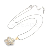 304 Stainless Steel Two Tone Pendant Necklaces for Women NJEW-S445-01D-GP-5