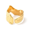 Ion Plating(IP) 304 Stainless Steel Wave Open Cuff Ring for Women RJEW-E063-17G-3